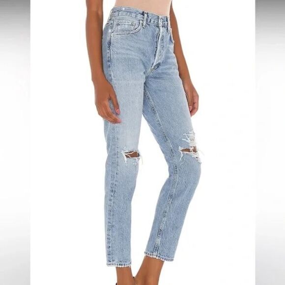 Agolde Jamie High Rise Classic Size 30 Blue Jeans 100% Organic Cotton Spectator - Picture 2 of 13